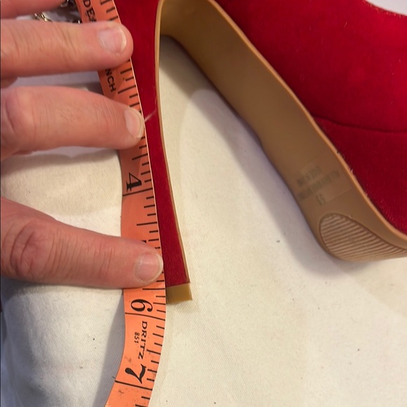 Red Stiletto Heels with Metallic Detail - Picture 10 of 12